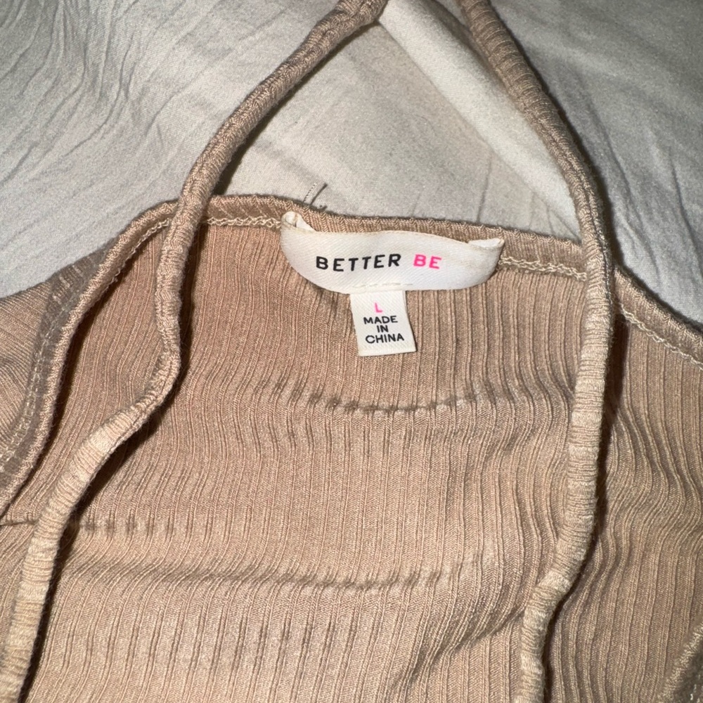 Better Be Beige Ribbed Knit Top